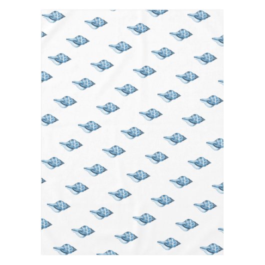 青い貝の航海のな沿岸ビーチの海の海 テーブルクロス (正面)