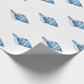 青い貝の航海のな沿岸ビーチの海の海 ラッピングペーパー (角)