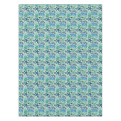 青い貝殻およびヒトデパターンの陰 テーブルクロス (正面)