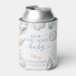 青い貝殻のベビーシャワー Sea You Soon 缶クーラー