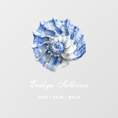 青い貝殻のロゴ窓用ステッカー ウィンドウサイン (シート)