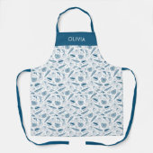 青い貝殻の沿岸パターン エプロン (正面)