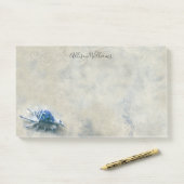 青い貝殻の沿岸モノグラムのな名前10x6 ポストイット (デスク)