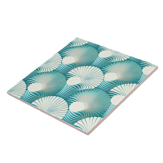 青い貝殻 タイル (側面)