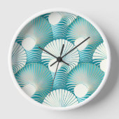 青い貝殻 壁時計 (正面)