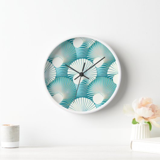 青い貝殻 壁時計 (ホーム)
