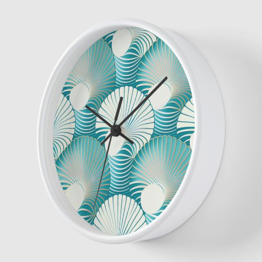 青い貝殻 壁時計 (傾斜)