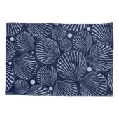 青い貝殻、夏の海のパターン。 枕カバー (裏面)