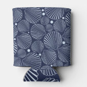 青い貝殻、夏の海のパターン。 缶クーラー (裏面)