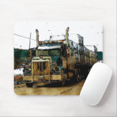 青い貨物トラック-貨物自動車およびハイウェーの芸術2 マウスパッド (マウス)