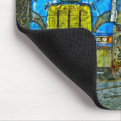 青い貨物トラック-貨物自動車およびハイウェーの芸術 マウスパッド (コーナー)