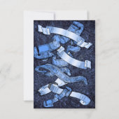 青い責任式のおもしろいな応答カード 出欠カード (裏面)