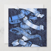 青い責任式のカスタムな正方形の招待状 招待状 (裏面)