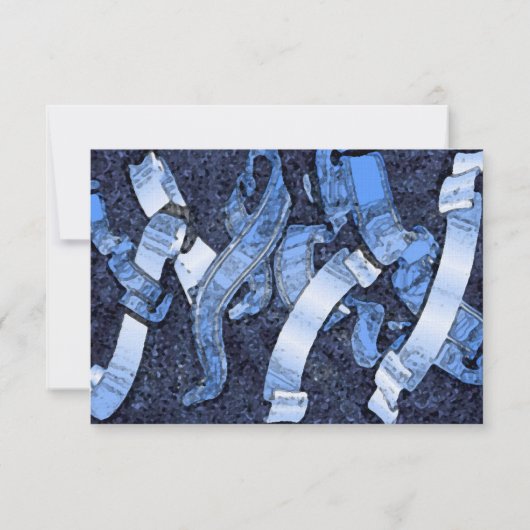 青い責任式カスタムなRSVPのカード 出欠カード (裏面)