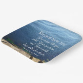 青い賛美海新年キリスト教聖句 ペーパープレート (傾斜あり)