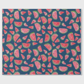 青い贈り物のラップ水色に野生のスイカ ラッピングペーパー (フラット)