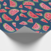 青い贈り物のラップ水色に野生のスイカ ラッピングペーパー (角)