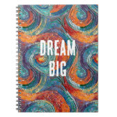 青い赤いオレンジの渦巻き ノートブック (正面)