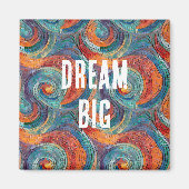 青い赤いオレンジの渦巻き マグネット (正面)