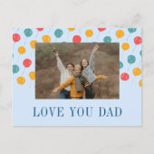 青い赤いオレンジ色のカスタム風船の写真お父さんの日 シーズンポストカード (正面)