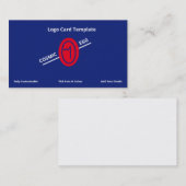 青い赤いジオグリフ記号コズミックエッグロゴ 名刺 (正面/裏面)