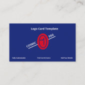 青い赤いジオグリフ記号コズミックエッグロゴ 名刺 (正面)