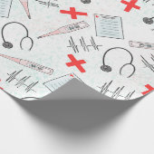 青い赤いナース記号ギフト ラッピングペーパー (角)