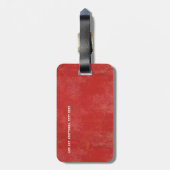 青い赤いモダンストライプの旅行 ラゲッジタグ (裏面縦)