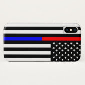 青い赤い細線警察消防隊usa Case-Mate iPhoneケース (裏面(横))