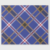 青い赤い金ゴールドと白い格子模様の幾何学模様 ラッピングペーパー (フラット)