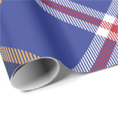 青い赤い金ゴールドと白い格子模様の幾何学模様 ラッピングペーパー (ロールコーナー)