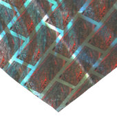 青い赤い錆、傷、小さなレンガまたはグリッド ショートテーブルランナー (コーナー)