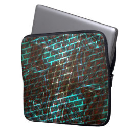 青い赤い錆、傷、小さなレンガまたはグリッド ラップトップスリーブ