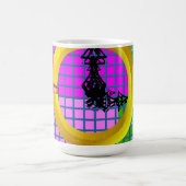 青い赤い飛行機金ゴールドリングや輪幾何学的 コーヒーマグカップ (中央)