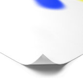 青い赤い黄色の渦巻き1 ポスター (角)