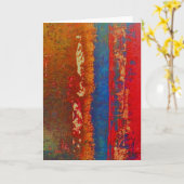 、青い赤い、金ゴールドは挨拶、ブランクを抽出します カード (黄色い花)