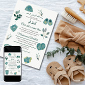 青い赤ちゃんの男の子の服 ムスリム 赤ちゃんの誕生のお知らせ 招待状