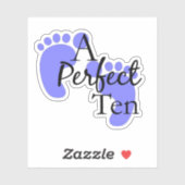 青い赤ちゃんの男の子の足跡 ダイカットステッカー デカール (シート)