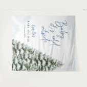 青い赤ちゃんよ寒い外へベビーシャワー タペストリー (正面(横))