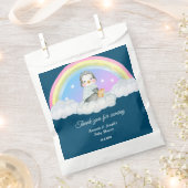 青い赤ちゃんシャワーかわいいペンギン動物 フェイバーバッグ (クリップ留めされた状態)