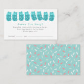 青い赤ちゃんシャワーのゲームのグミベアの数を推測 エンクロージャーカード (正面/裏面)