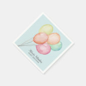 青い赤ちゃんシャワーの水彩風船 スタンダードカクテルナプキン (角)