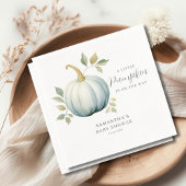 青い赤ちゃんシャワーの途中の小さなカボチャ スタンダードカクテルナプキン