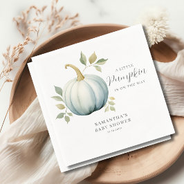 青い赤ちゃんシャワーの途中の小さなカボチャ スタンダードカクテルナプキン