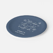 青い赤ちゃんシャワー外は寒い ペーパープレート (アングル)