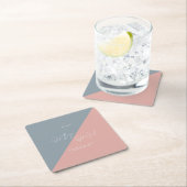 青い赤ちゃんシャワー性別が表示される スクエアペーパーコースター (インサイチュ)