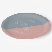 青い赤ちゃんシャワー性別が表示される ペーパープレート (アングル)