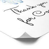 青い赤ちゃん服ベイビーシャワーありがとうござ来う ポスター (角)