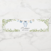 青い赤ちゃん服ベビーシャワー ペットボトルラベル (シングルラベル)