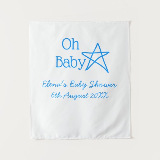 青い赤ちゃん 青い星 赤ちゃんシャワー 名前 現代の過去 タペストリー (正面)